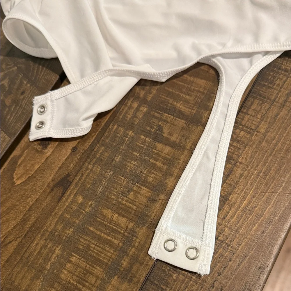 Express Ivory Wrap Bodysuit - Picture 6 of 6